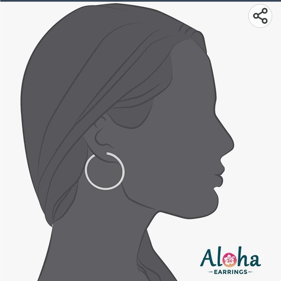 NWT Aloha Clip-On Silver Hoop Earrings - Picture 5 of 8